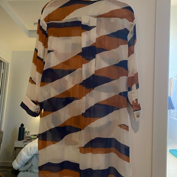 [kenzo] archive pleated high- low hem blouse. #7 - Picture 3 of 12